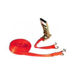 SANGLE D'ARRIMAGE A CLIQUET INVERSE ROUGE 9MX50MM