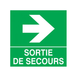 SORTIE DE SECOURS FLECHE A DROITE 200x52mm