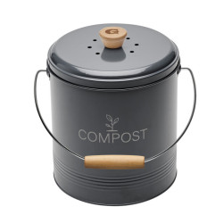 Seau à compost - Nogent - Coloris gris foncé - 4,5 L - 4.5l - 1Pc - 220mm