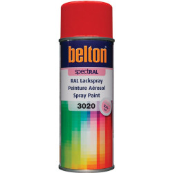 Peinture SpectRAL haute brillance - Belton - Coloris rouge signalisation RAL 3020 - Aérosol 400 ml