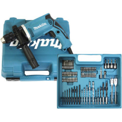 Perceuse à percussion avec coffret 74 accessoires - 710 W - Ø 13 mm
