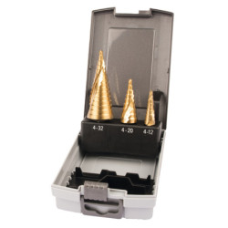 Forets Step Bit spirale TiN - 3 pcs