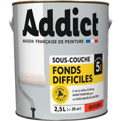 Sous-couche fonds difficiles - Addict - 2.5l - Teinte : Blanc - Aspect : Mat
