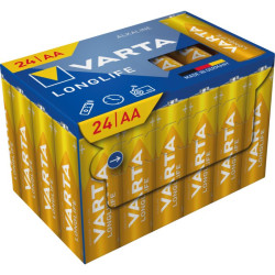 Pile alcaline Longlife LR6/AA - Varta - Pack x 24 - Type de pile : AA - LR6 - MN1500 - Vendus par 12