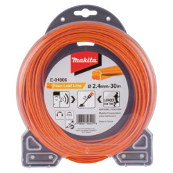 Fil nylon hélicoïdal orange pour débroussailleuse à batterie (30 m)