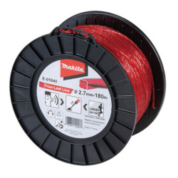 Fil nylon hélicoïdal rouge pour débroussailleuse à batterie (180 m)