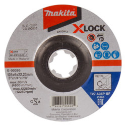 Meule à ébarber Ø 125 mm – X-Lock forme déportée pour meuleuses d’angle