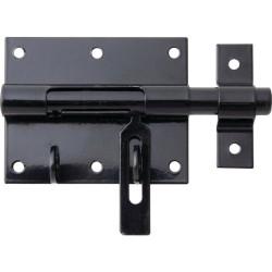 Verrou porte-cadenas - Alberts - Coloris noir - Longueur 130 mm - 73mm