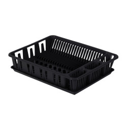 Égouttoir à vaisselle avec plateau - Eda - Coloris noir - 50cm