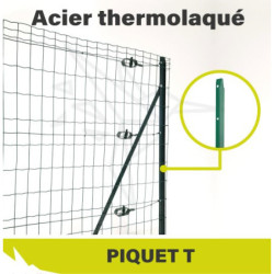 PIQUET 35x35mm - Piquet de Clôture T galvaisé à chaud - H 250cm