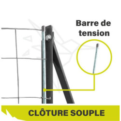 BARRE DE TENSION - Diam 8mm - Finition galvanisé - H 100cm