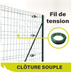 FIL DE TENSION - Plastifié vert - Lg 12,5M - Fil 2mm