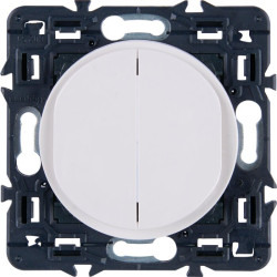 Interrupteur ou va-et-vient double touche Celiane - Legrand - Coloris blanc - 10 A - 74mm