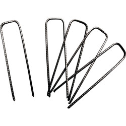 Agrafes métalliques galvanisées - Longueur 14 cm - Largeur 3 cm - Lot de 20 - Couleur : Gris