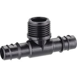 Raccord 3 voies fileté - Claber - 1/2" - Blister x 2 - Filetage mâle : 1/2" (15 x 21)