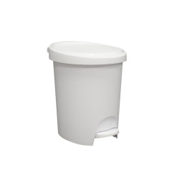 Poubelle avec seau et pédale Stepy - Eda - Coloris blanc - 6 L  - 1Pc - 28.2cm - 26.1cm