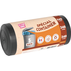 Sacs poubelle pour container 240 L – PUBLI EMBAL – PEBD noir – 25 µm - 1Pc