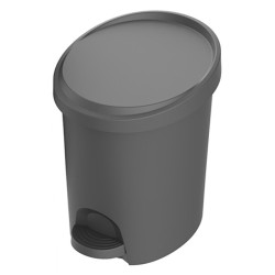 Poubelle avec seau et pédale Stepy - Eda - Coloris gris anthracite - 6 L  - 1Pc - 28.2cm - 26.1cm