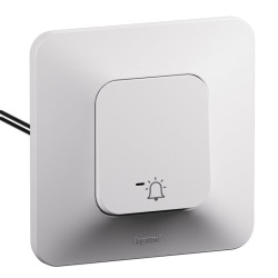 Poussoir avec voyant lumineux et symbole sonnette Neptune - Legrand - Coloris blanc  - 87mm