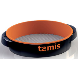Tamis ABS avec poignées confort - Ocai - N°12 - Maille 1,9 mm - 10.5cm - Couleur : Noir, Orange - 0.36mm