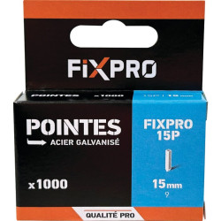Pointe 15P - Fixpro - 1000 pièces - 15 mm - 1.25mm