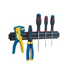 Barrette porte-outils magnétique - Mottez - Longueur 38 cm  - Couleur : Gris, Noir - 5cm - 1.2cm